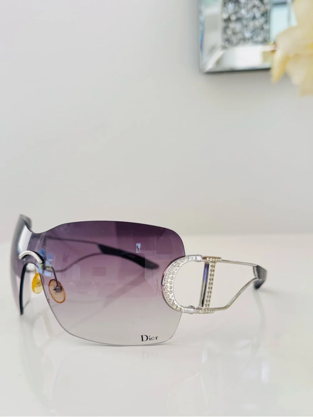 RARE 🦋 Authentic DIOR rimless Diorly 1 Swarovski sunglasses